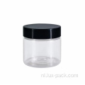 Lege doorzichtige plastic cosmetische pot met deksel